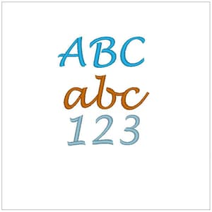 Lucida handschrift script lettertype 1 inch, 2 inch en 3 inch borduurpatroon te downloaden voor Machine Embroidery 4X4 hoepel