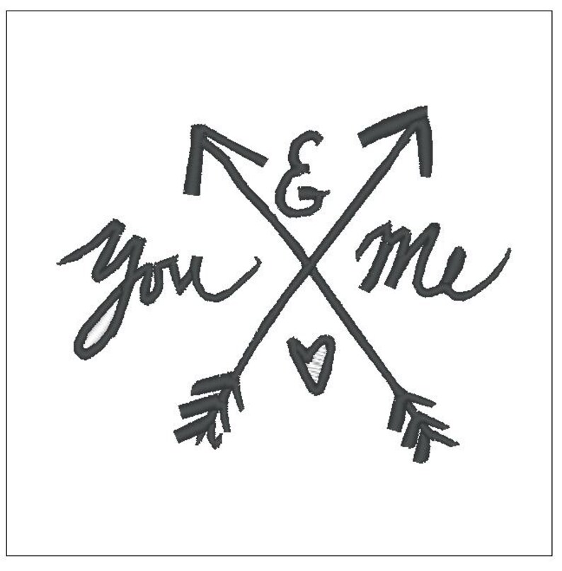 You and me arrow heart couple embroidery nwcvq 4 inch  etsy You and me arrow heart couple embroidery nwcvq 4 inch  etsy