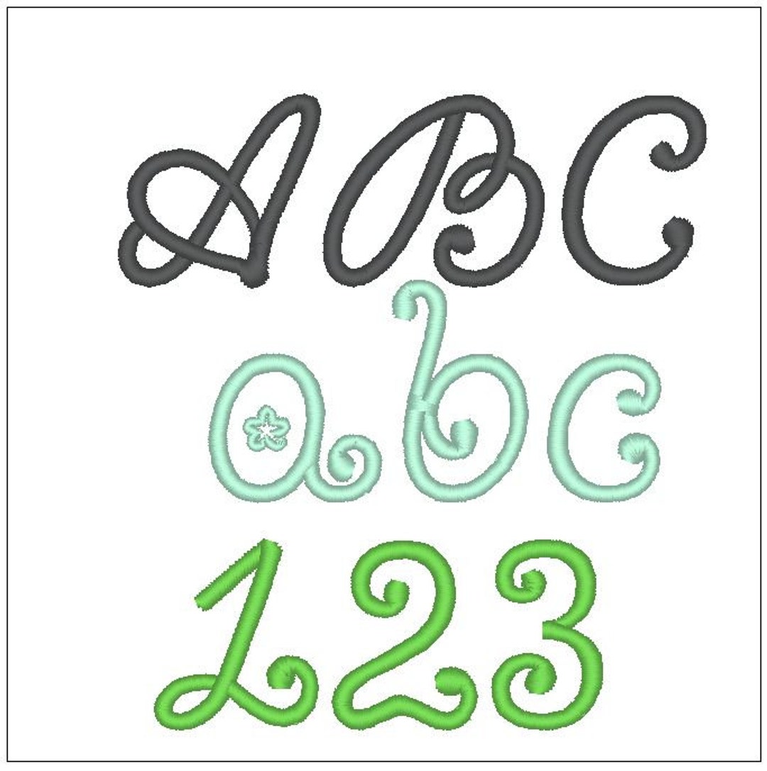 Bon Bon Curvy BX* Font 1 Inch Embroidery Pattern Download for Machine ...