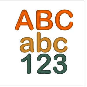 Ariel Round font 1 inch embroidery pattern download for Machine Embroidery 4X4 hoop