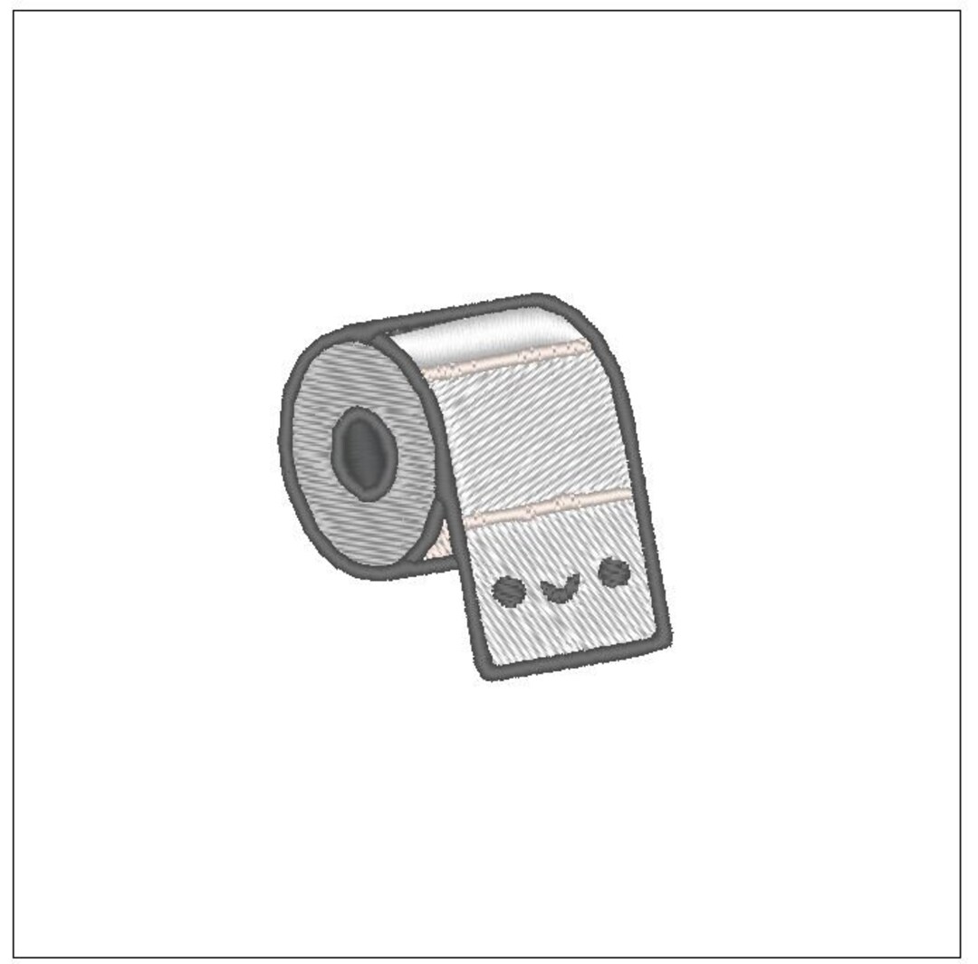 Toilet Paper Embroidery Pattern 4 Inch Download for Machine Embroidery