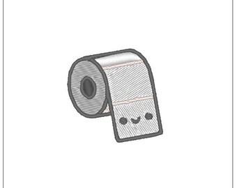 Toilette Papier Stickmuster 4 Zoll Download für Maschinenstickerei