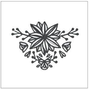 Padrão de bordado de toalha de casamento de flor central download de 4 polegadas para bordado à máquina