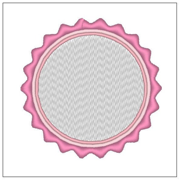 Round Vintage Frame Embroidery Pattern 4 Inch For