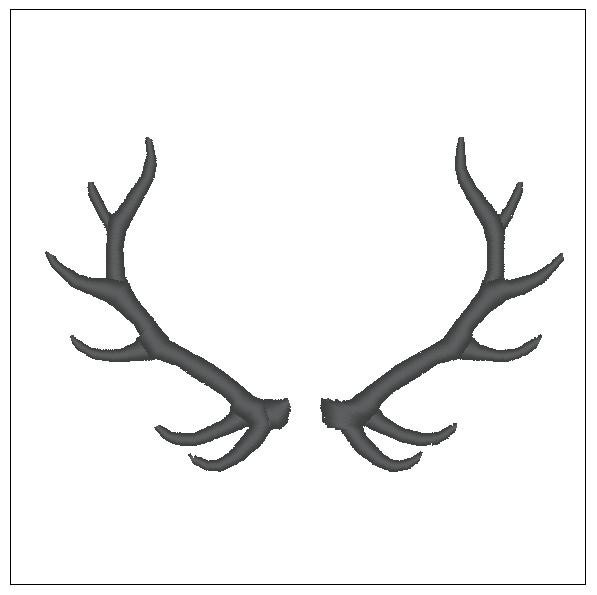 Deer antlers monogram embroidery pattern 4 inch download for Machine Embroidery
