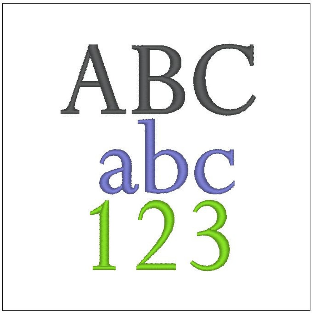 Perpetua Font 1 Inch, 1/2 Inch and 3/4 Inch Embroidery Pattern Download ...