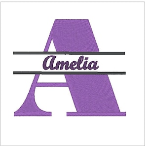 Monogram split design embroidery *Letter A* pattern 4 inch download for Machine Embroidery