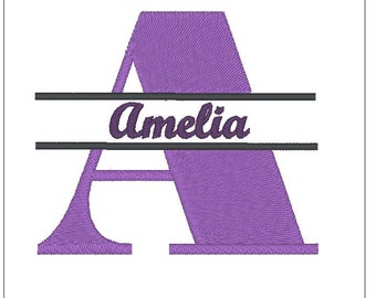 Monogram split design embroidery *Letter A* pattern 4 inch download for Machine Embroidery