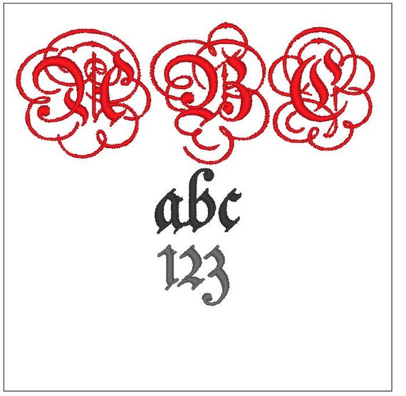 Parchment BX Font Monogram Embroidery Pattern Download for Etsy