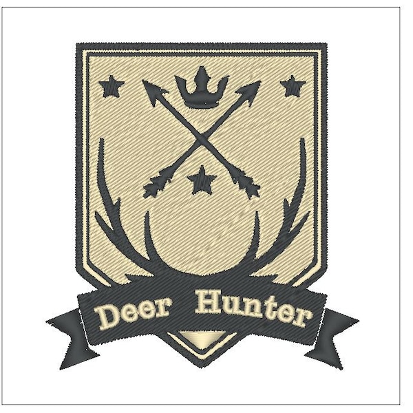 Deer hunter crest embroidery pattern 4 inch download for Machine Embroidery