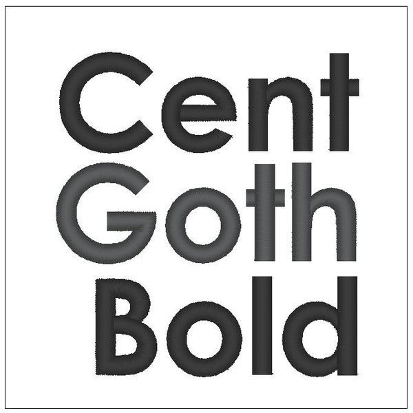 Century Gothic BOLD BX font 1, 2 and 3 inch embroidery design monogram pattern download for Machine Embroidery 4X4 hoop