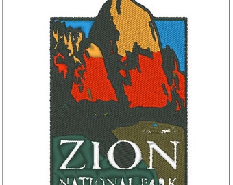 Zions National Park logo embroidery pattern  download for Machine Embroidery