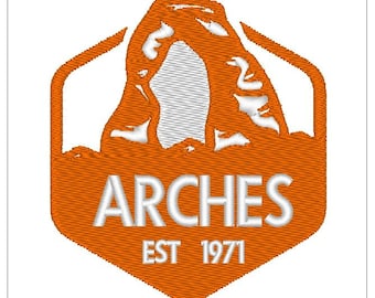 Arches National Park logo embroidery pattern  download for Machine Embroidery