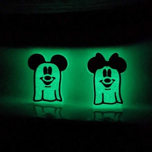 Glow in the Dark Ghost Mickey and Minnie Beads - 3D Printed - Pony Beads - Halloween Beads - Haunted Mansion