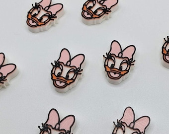 Daisy Duck Inspired Custom Beads - Unique Beads - Beads for Making Jewelry - 3D Printed - Pony Beads - Disneyland Outfit - Daisy and Donald