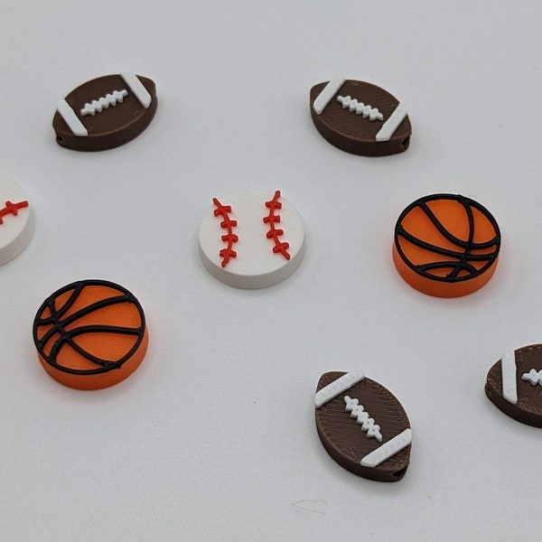 Football, Baseball, or Basketball Plastic Beads - Pony Beads - Jewelry Beads for Bracelets - Unique Beads - Custom Beads