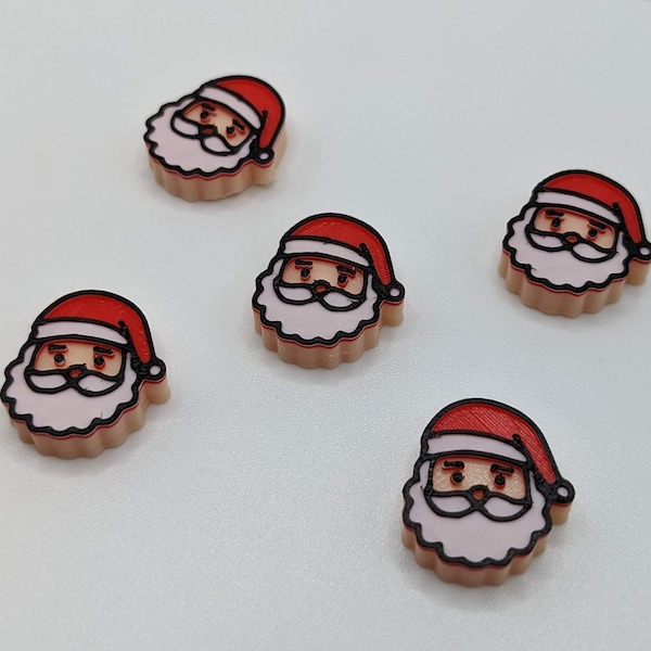 Santa Claus Beads - Christmas Beads - Jewelry Beads - Holiday Crafts - Cute Beads - 3D Printed - Pony Beads