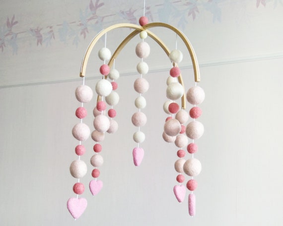 pink mobile for crib