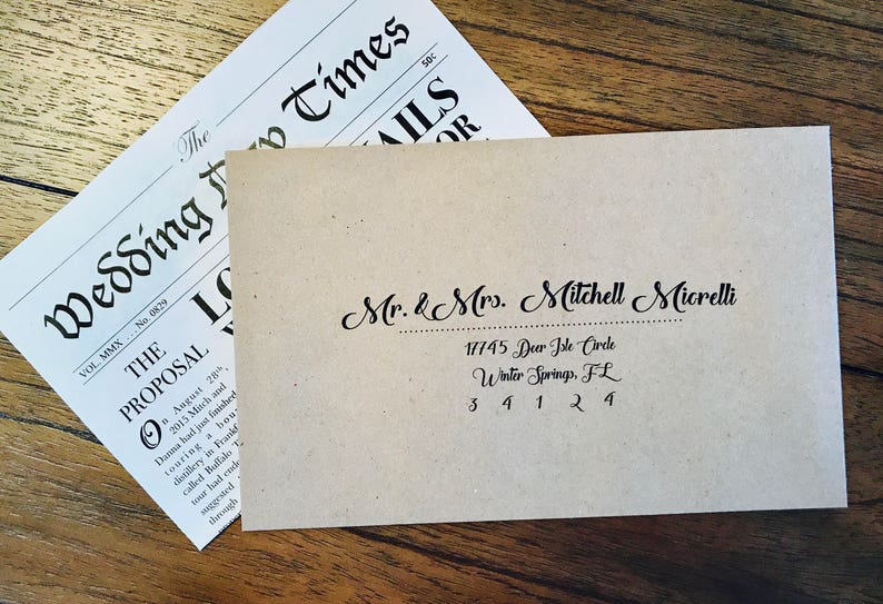 Rustic Custom Kraft Envelopes Etsy