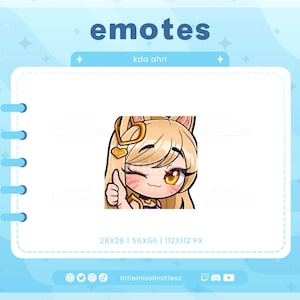 KDA Ahri League of Legends Emote | Custom Twitch/Discord/Youtube Emotes | Stream Emotes