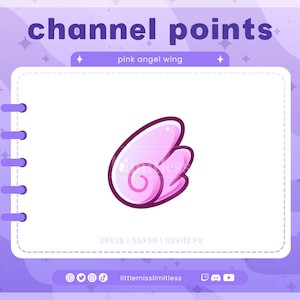 Pink Angel Wing Channel Point for Twitch | Channel Point Icon, Emotes & Discord Rewards