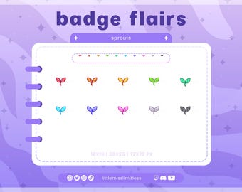 Sprout Sub Badge Flairs | Twitch, YouTube, Kick, Discord | Cute Bit Badges Subscriber Roles