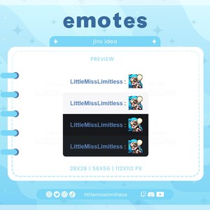 Jinx Idea Arcane, League of Legends Emote | Custom Twitch/Discord/Youtube Emotes | Stream Emotes image 2