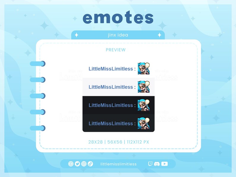 Jinx Idea Arcane, League of Legends Emote | Custom Twitch/Discord/Youtube Emotes | Stream Emotes image 2