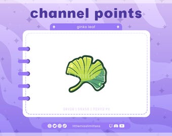 Ginkgo Blatt Channel Point für Twitch | Kanalpunkt-Icon, Emotes & Discord Belohnungen