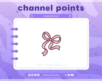 Coquette Bow Channel Point for Twitch | Channel Point Icon, Emotes & Discord Rewards