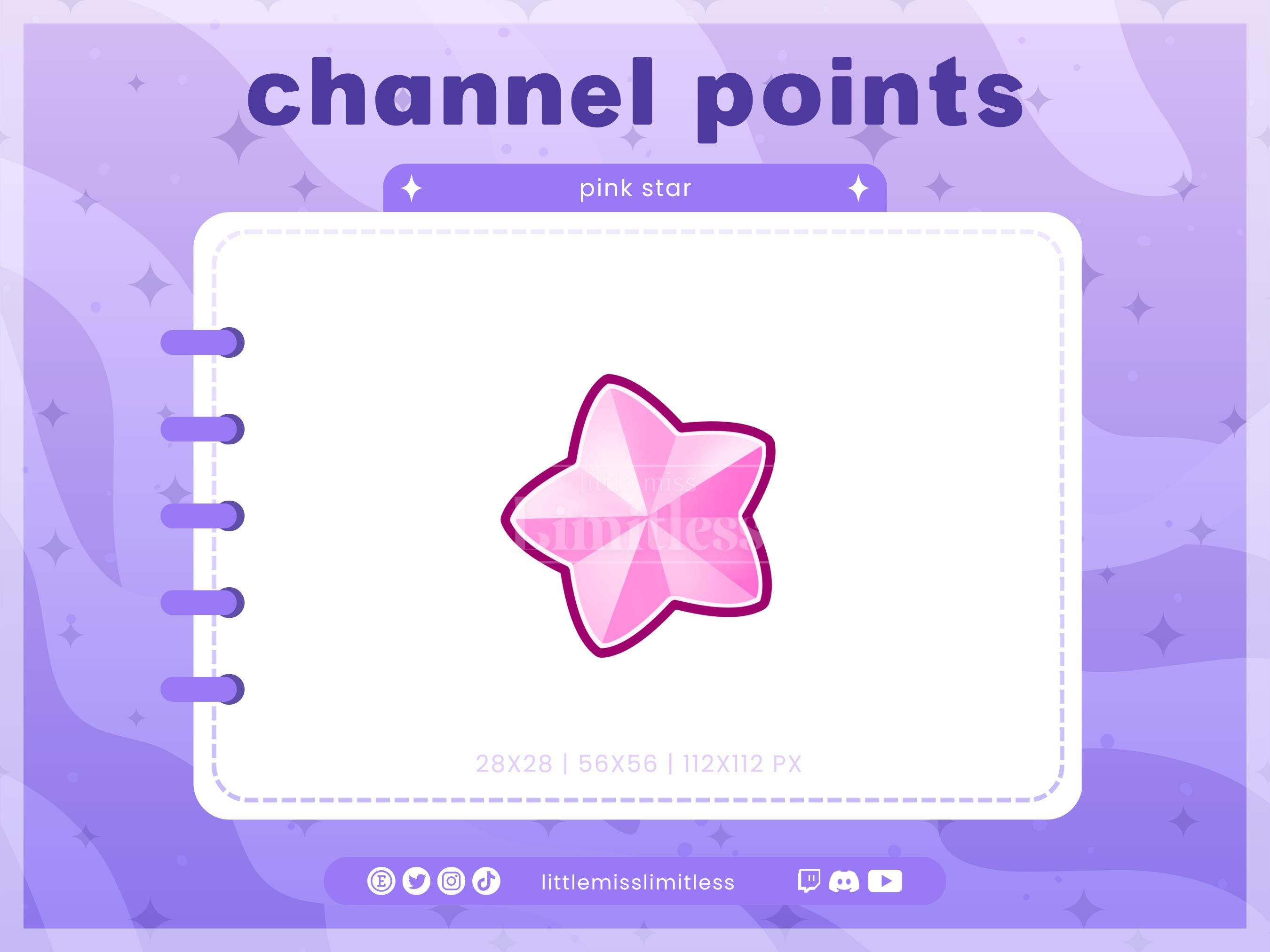 Pink Star Channel Point for Twitch | Channel Point Icon, Emotes & Discord Rewards
