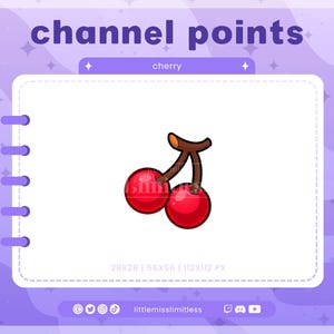 Cherry Twitch Channel Point | Sweet Fruit Emote Icon | Stream & Discord Reward