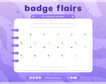 Tiny Sparkle Sub Badge Flairs | Twitch, YouTube, Kick, Discord | Cute Bit Badges Subscriber Roles