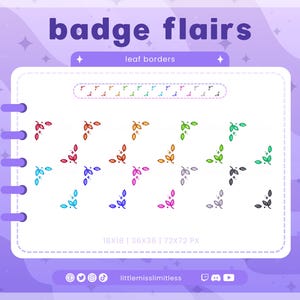 Leaf Sub Badge Flairs | Twitch, YouTube, Kick, Discord | Cute Bit Badges Subscriber Roles