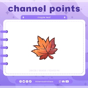 Maple Autumn Leaf Channel Point for Twitch | Channel Point Icon, Emotes & Discord Rewards