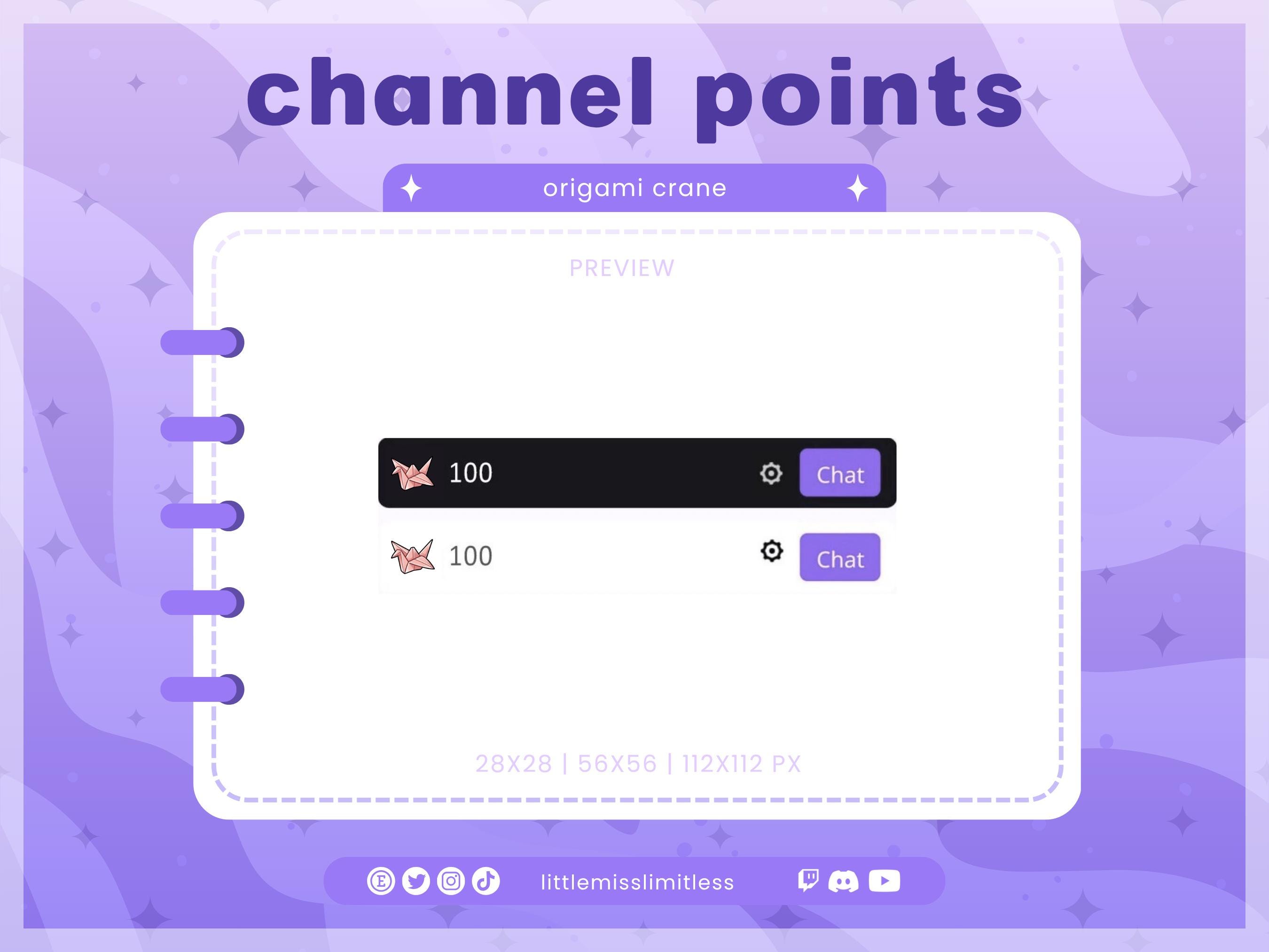 Origami Crane Channel Point for Twitch | Channel Point Icon, Emotes ...