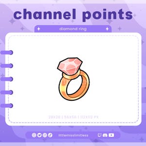 Diamant Ring Channel Point für Twitch | Kanalpunkt-Icon, Emotes & Discord Belohnungen