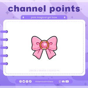 Magical Girl Bow Channel Point for Twitch | Channel Point Icon, Emotes & Discord Rewards