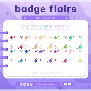Sparkle Sub Badge Flairs | Twitch, YouTube, Kick, Discord | Cute Bit Badges Subscriber Roles