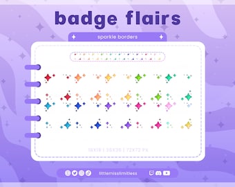 Sparkle Sub Badge Flairs | Twitch, YouTube, Kick, Discord | Cute Bit Badges Subscriber Roles