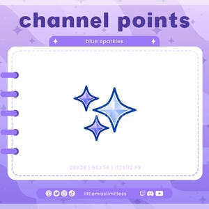 Blue Sparkle Channel Point for Twitch | Channel Point Icon, Emotes & Discord Rewards