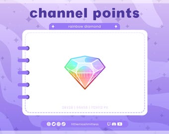 Rainbow Diamond Gem Channel Point for Twitch | Channel Point Icon, Emotes & Discord Rewards