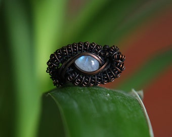 Moonstone / Moonstone Ring / Hippy / Boho /  Wire Work / Bohemian Ring