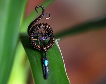 Wire Wrapped Ring Dream Catcher Boho Bohemian