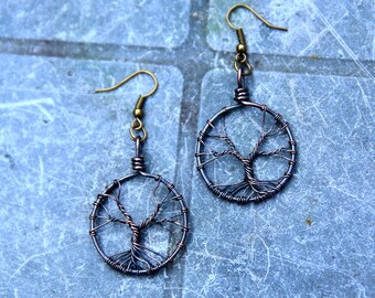 Dream Catcher Earrings // Purple Amethyst // Wire Wrapped Earrings