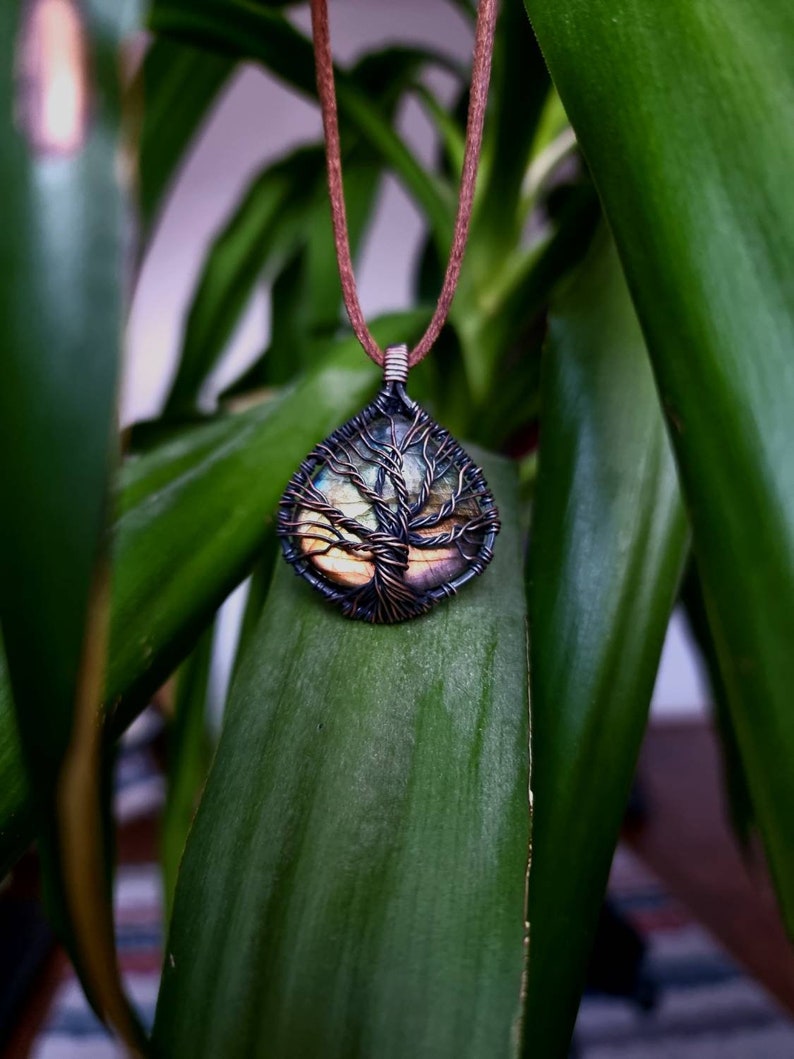 Tree of Life Pendant / Wire Wrapped Jewelry / Crystal Necklace / Tree of Life / Hippy / Festival / Boho / Jewelry / Crystal image 2