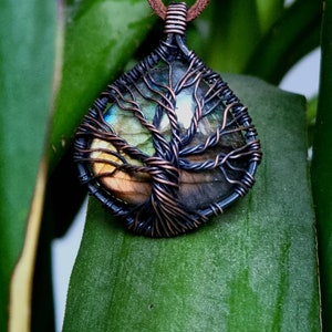 Tree of Life Pendant / Wire Wrapped Jewelry / Crystal Necklace / Tree of Life / Hippy / Festival / Boho / Jewelry / Crystal image 3