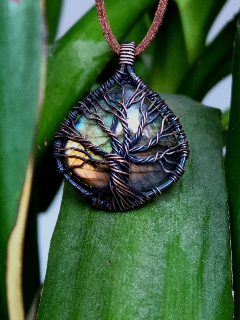 Tree of Life Pendant / Wire Wrapped Jewelry / Crystal Necklace / Tree of Life / Hippy / Festival / Boho / Jewelry / Crystal image 3