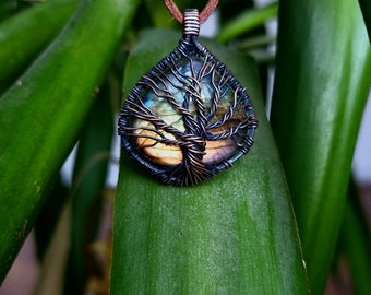 Tree of Life Pendant / Wire Wrapped Jewelry / Crystal Necklace / Tree of Life / Hippy / Festival / Boho / Jewelry / Crystal