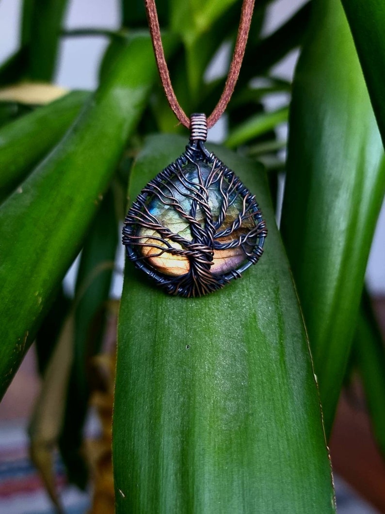 Tree of Life Pendant / Wire Wrapped Jewelry / Crystal Necklace / Tree of Life / Hippy / Festival / Boho / Jewelry / Crystal image 1